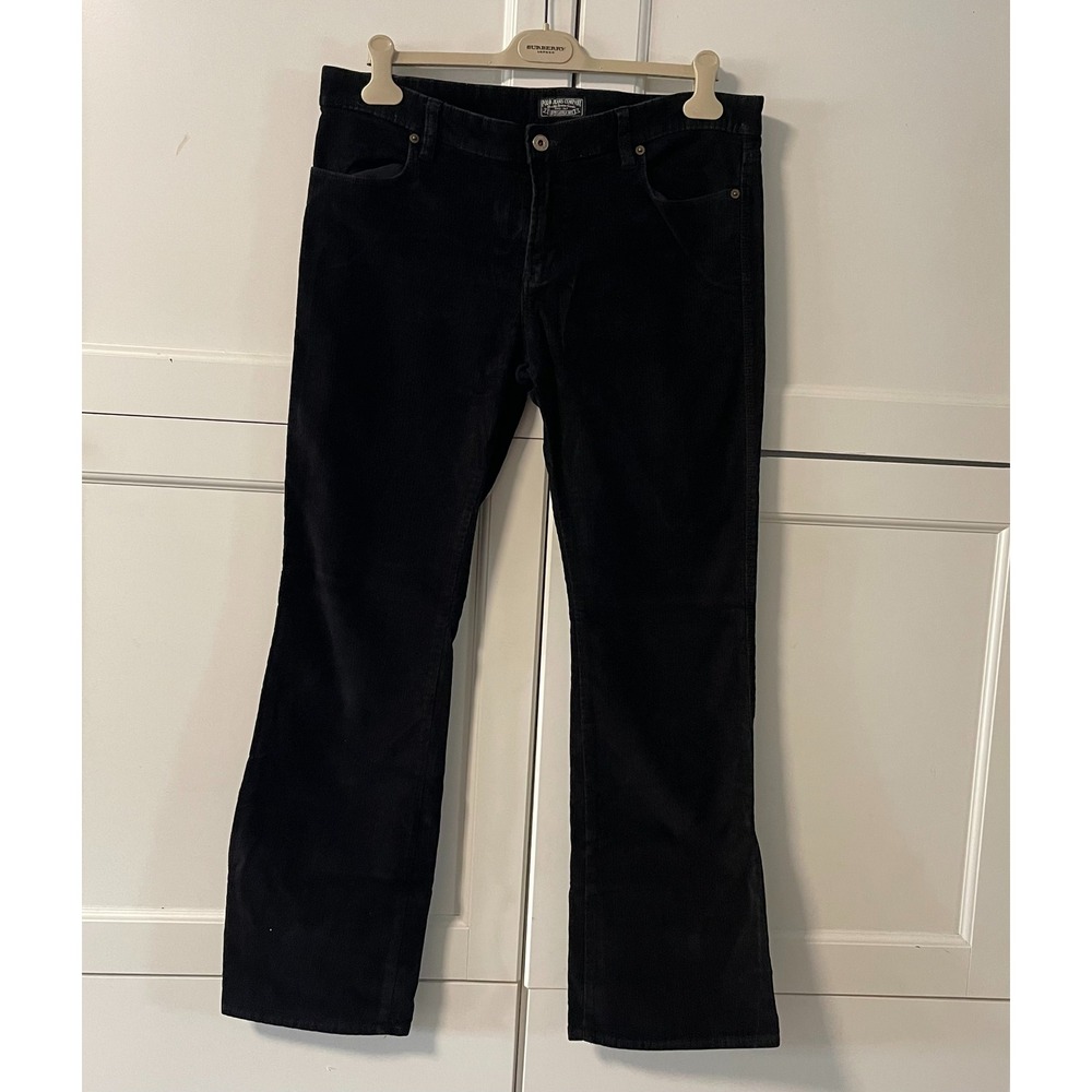 Polo Jeans Co Ralph Lauren Black Corduroy Straight Leg Pants Womens 14x32